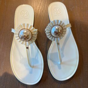 Tory Burch White Melody Thong Sandal